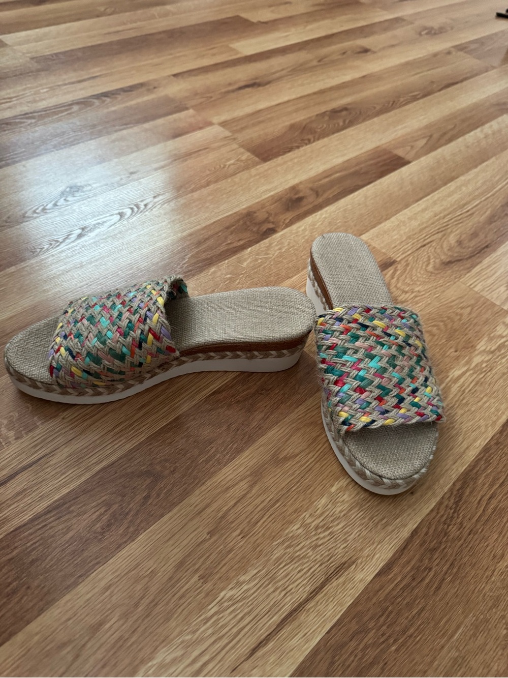 Woven Multicolor Slide Sandals for Women